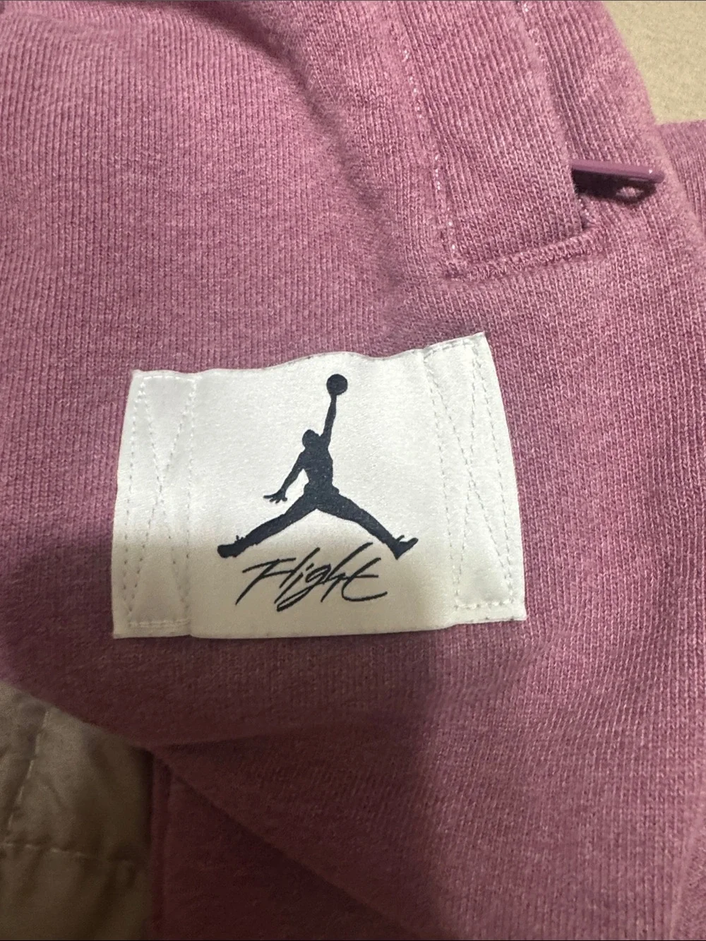 Jordan Flight Mauve Fleece Joggers with Logo Patch - Picture 3 of 4